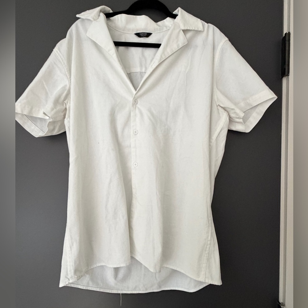 Coofandy Classic White Casual Button Down Shirt